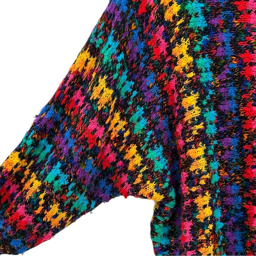 Vintage Colter Bay Black Pink Multicolor Chunky Knit Relaxed Loose Fit Sweater - Picture 4 of 6